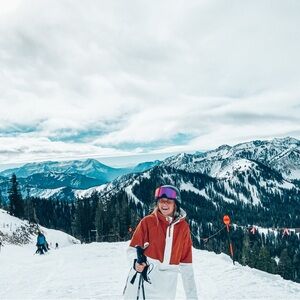 Burton Orange/brown and White anorak Ski Jacket